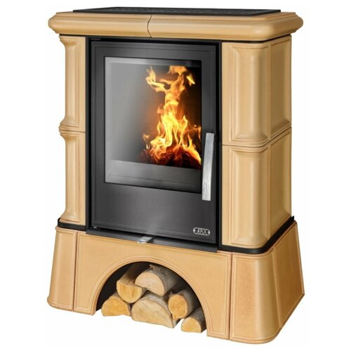 фото Печь-камин abx bavaria ki, с кафельным цоколем, с допуском воздуха (табак)