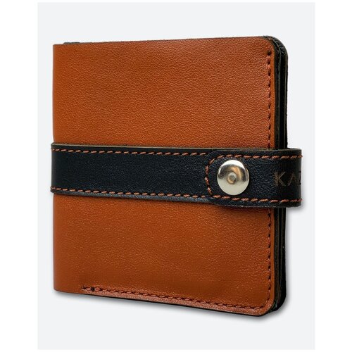 фото Кошелек кожаный kaza tomas zip рыже-черный