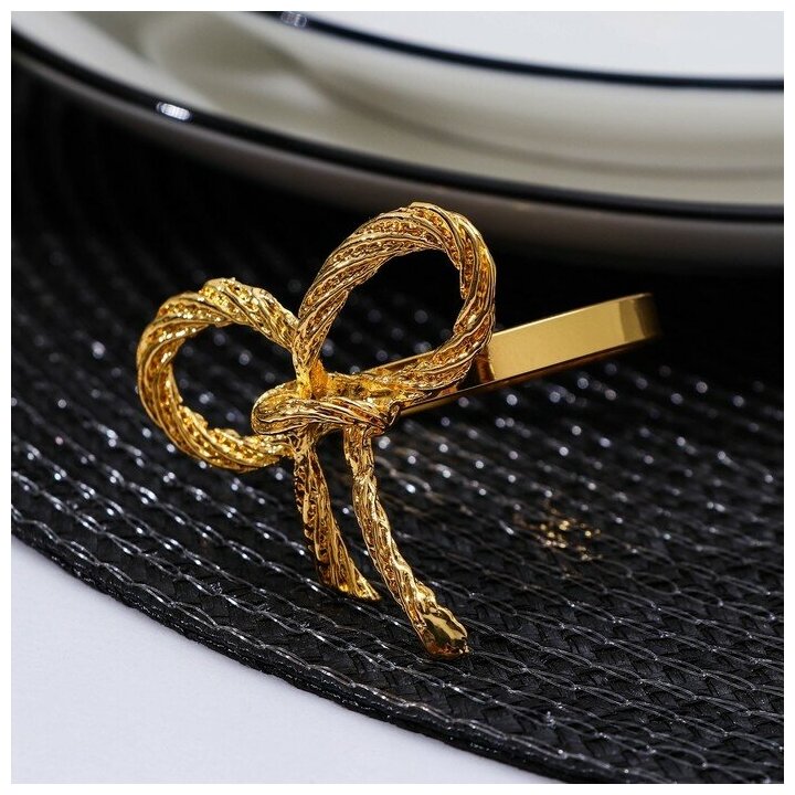 Кольцо для салфетки Noble, 4,5×4,5×5 см, цвет золотой - фотография № 2