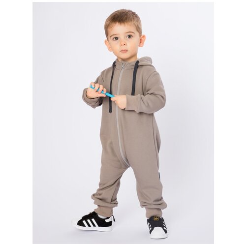 фото Комбинезон из футера bambinizon ткм-свс4, размер: 98, цвет: светло-серый