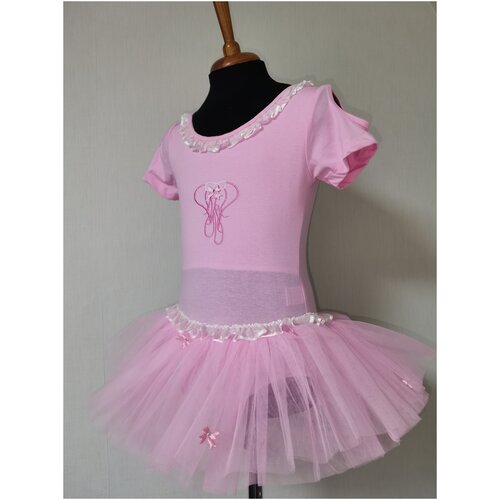 фото Купальник с юбкой для танцев и балета, розовый, 134-140 см эннеси
