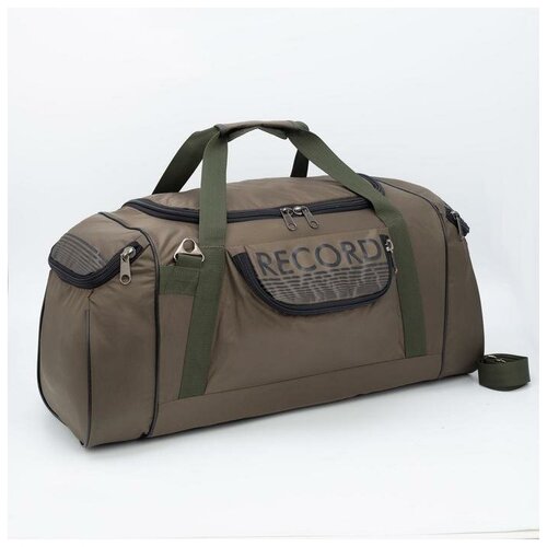 фото Сумка дорожная, отдел на молнии, 3 наружных кармана, длинный ремень, цвет хаки luris 6711029 .