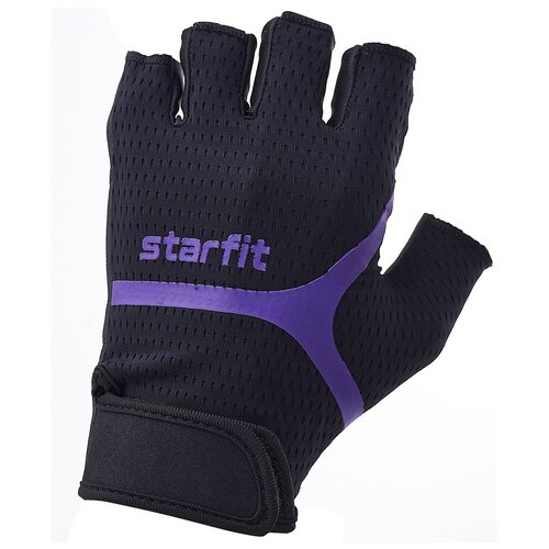 Перчатки для фитнеса Starfit WG-103, черный/фиолетовый, S