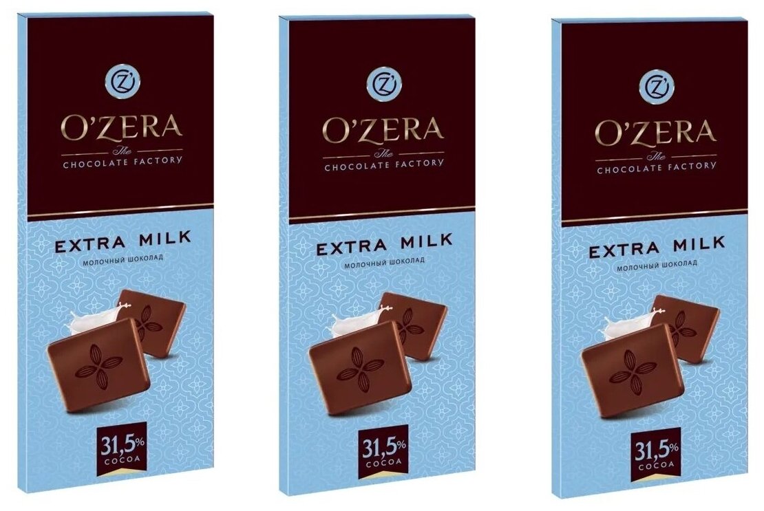 Молочный шоколад Extra milk 31,5, Ozera, 90 г х 3шт