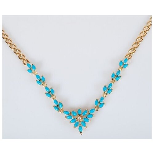 Колье Lotus Jewelry, бирюза, длина 40 см, синий