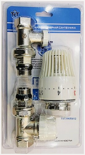 Изображение товара Термостатический комплект для радиатора прямой 1/2" TST, белый