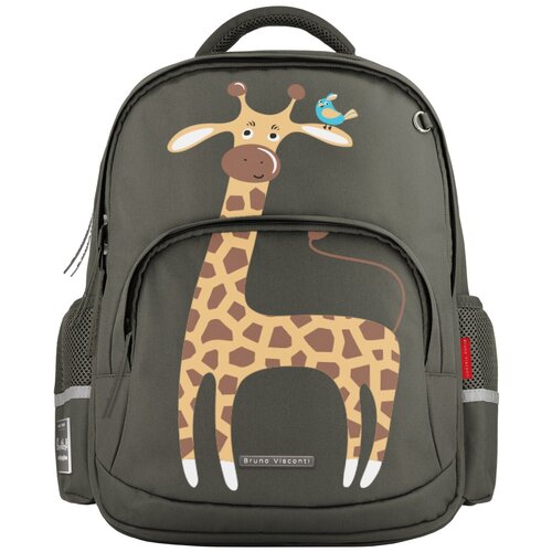 фото Рюкзак bruno visconti® классический темно-серый с эргономичной спинкой «веселый жираф» арт. 12-002-134/06