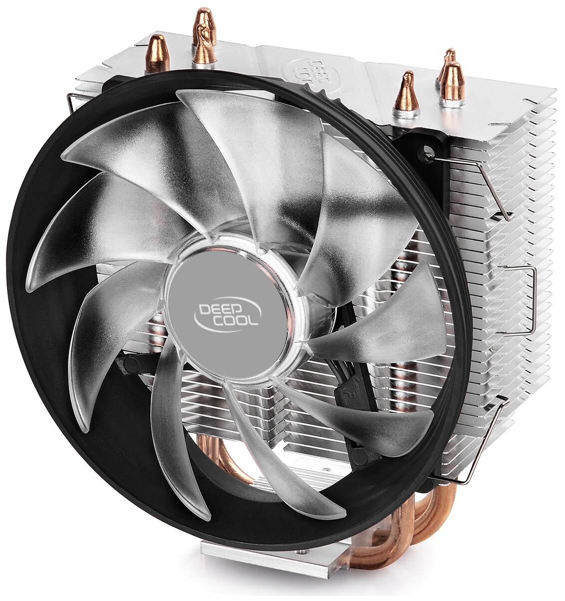 Кулер DEEPCOOL GAMMAXX300R LGA1366/1156/55/51/50/775/FM2+/FM2/FM1/AM3+/AM3/AM2+/AM2/AM4 (24шт/кор, TDP 130Вт, PWM, Red Led, 3 тепл. трубки прямого контакта,120мм вент-р,17.8~21dB(A)) RET - фото №3