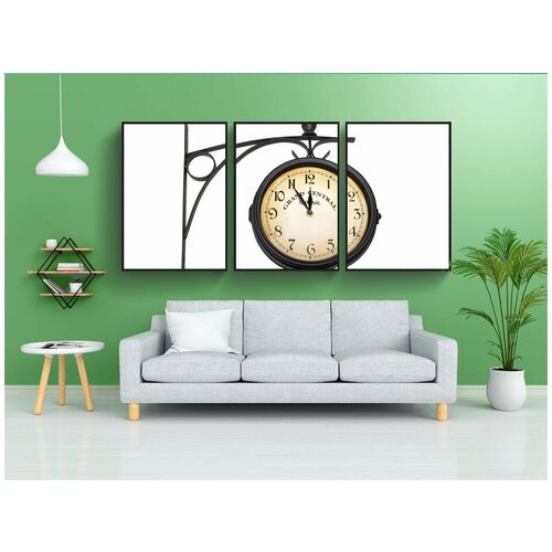 фото Набор модулных постеров для интерьера "станция, город, часы" 60x90 см. в тубусе, без рамки lotsprints