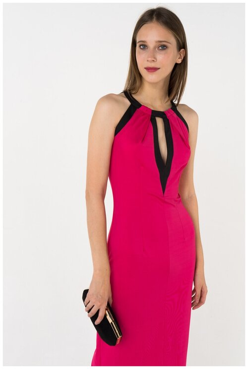 Приталенное платье с открытыми плечами и декольте La Vida Rica D62015 Розовый 46