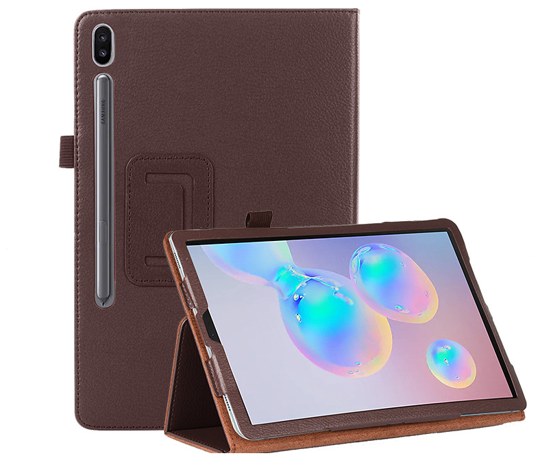 Чехол-обложка MyPads для Samsung Galaxy Tab S6 10.5 SM-T860 / T865 с мульти-подставкой коричневый