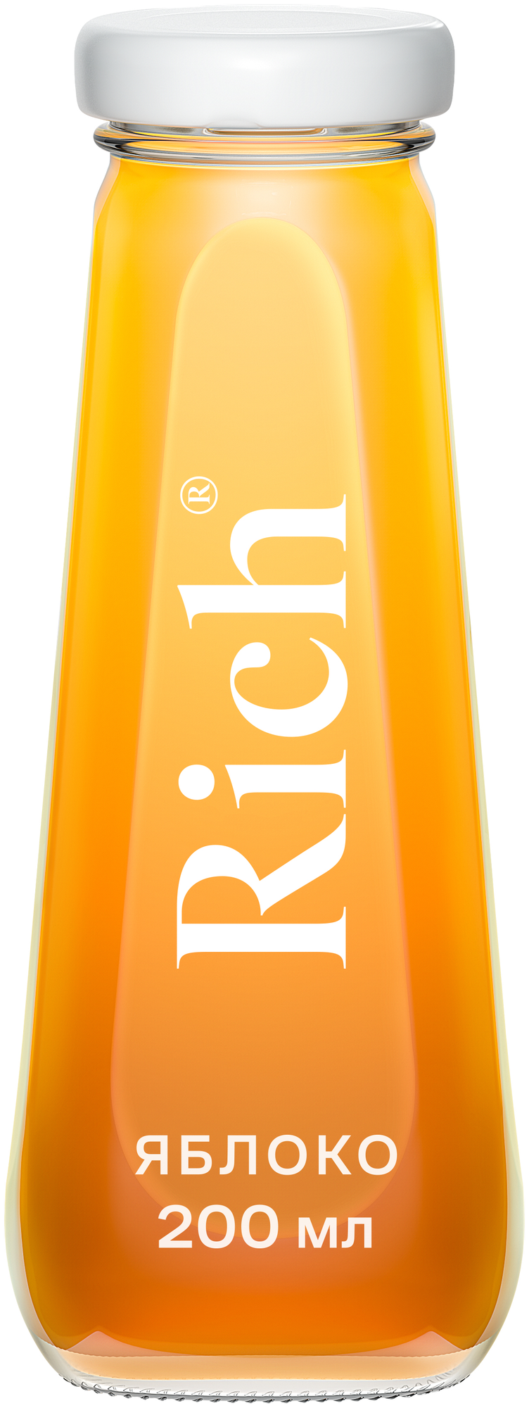 Сок Rich Яблоко, в стеклянной бутылке, без сахара, 0.2 л