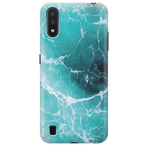 фото Ультратонкий силиконовый чехол-накладка для samsung galaxy a01 с принтом "лазурный океан" gosso