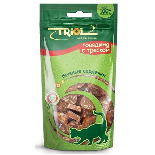 Лакомство для кошек  Triol Нежные сердечки, 40 г рыба