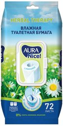 Aura, влажная туалетная бумага, антибактериальная, 72 листа.