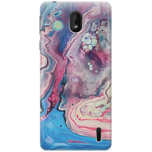 фото Gosso ультратонкий силиконовый чехол-накладка для nokia 1 plus с принтом "разноцветный мрамор"