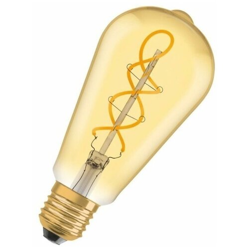 Светодиодная лампа LEDVANCE-OSRAM Vintage 1906 LED CL EdisonFIL-спираль GOLD 25non-dim5W/820 E27 140x64мм OSRAM