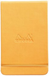 Блокнот Rhodia Webnotebook, 90х140 мм, оранжевый, твердая обложка, нелинованный, 96л, кремовый, микр