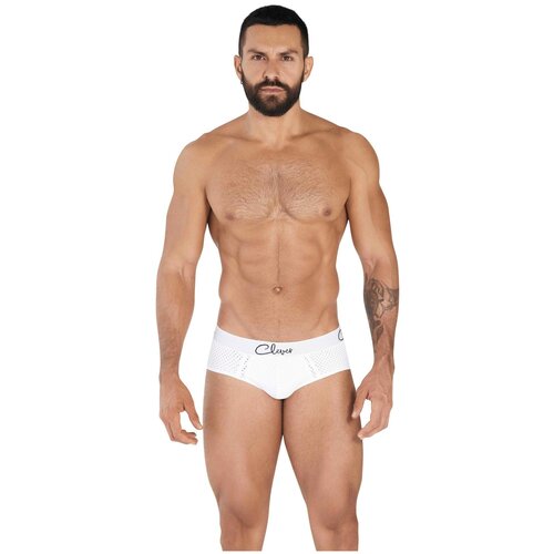 Мужские трусы брифы белые в сетку Clever TIME PIPING BRIEF 036701 M (46)