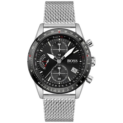 Наручные часы BOSS, черный, серебряный часы мужские hugo boss 1513909