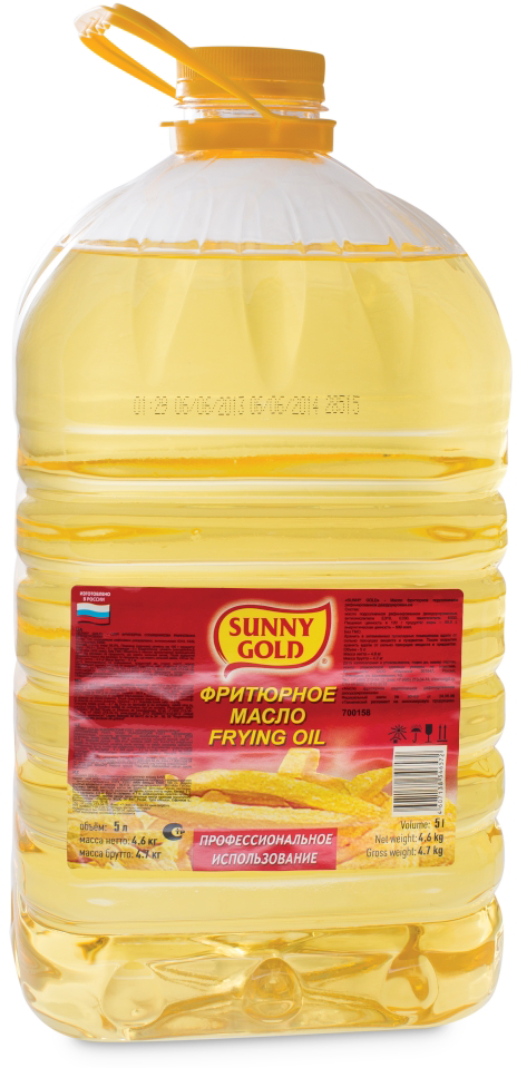 Масло фритюрное подсолнечное Sunny Gold 5л