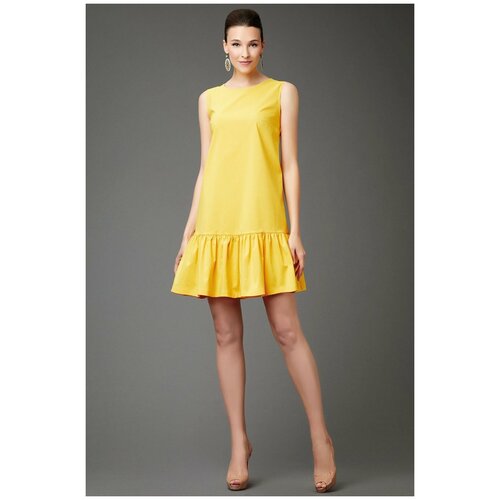 Платье Арт-Деко, размер 42, желтый платье прямого покроя без рукавов 58 черный
