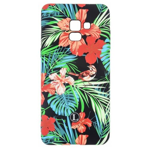 фото Силиконовый чехол luxo creative для samsung a730 galaxy a8+ (2018), принт: листья