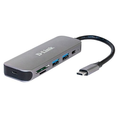 D-Link DUB-2325/A1A Концентратор с 2 портами USB 3.0, 1 портом USB Type-C, слотами для карт SD и microSD и разъемом USB Type-C разветвитель usb c d link dub 2333 5порт серебристый dub 2333 a1a