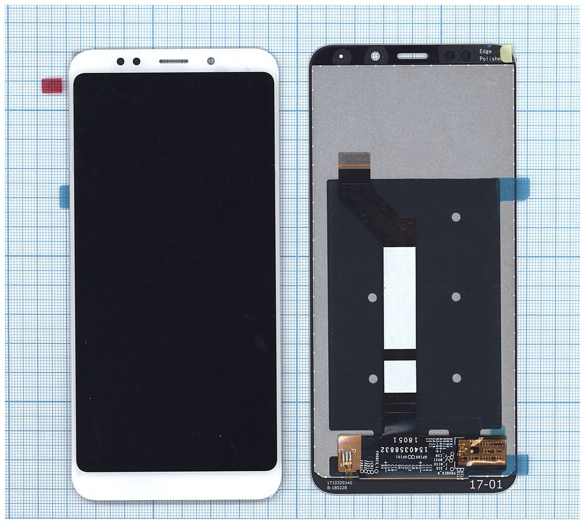 Дисплей (экран) в сборе с тачскрином для Xiaomi Redmi 5 Plus белый / 2160x1080