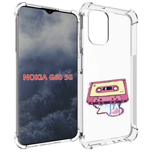 Чехол MyPads Розовая кассета для Nokia G60 5G задняя-панель-накладка-бампер