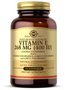 Фото Vitamin E (Витамин E) Mixed Tocopherol 268 мг (400 IU) 50 мягких капсул (Solgar)