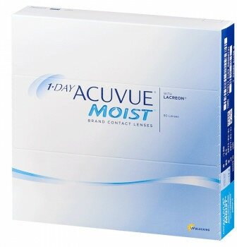 Контактные линзы ACUVUE 1-Day Moist (90 линз) +4.25 R 9.0, однодневные, прозрачные