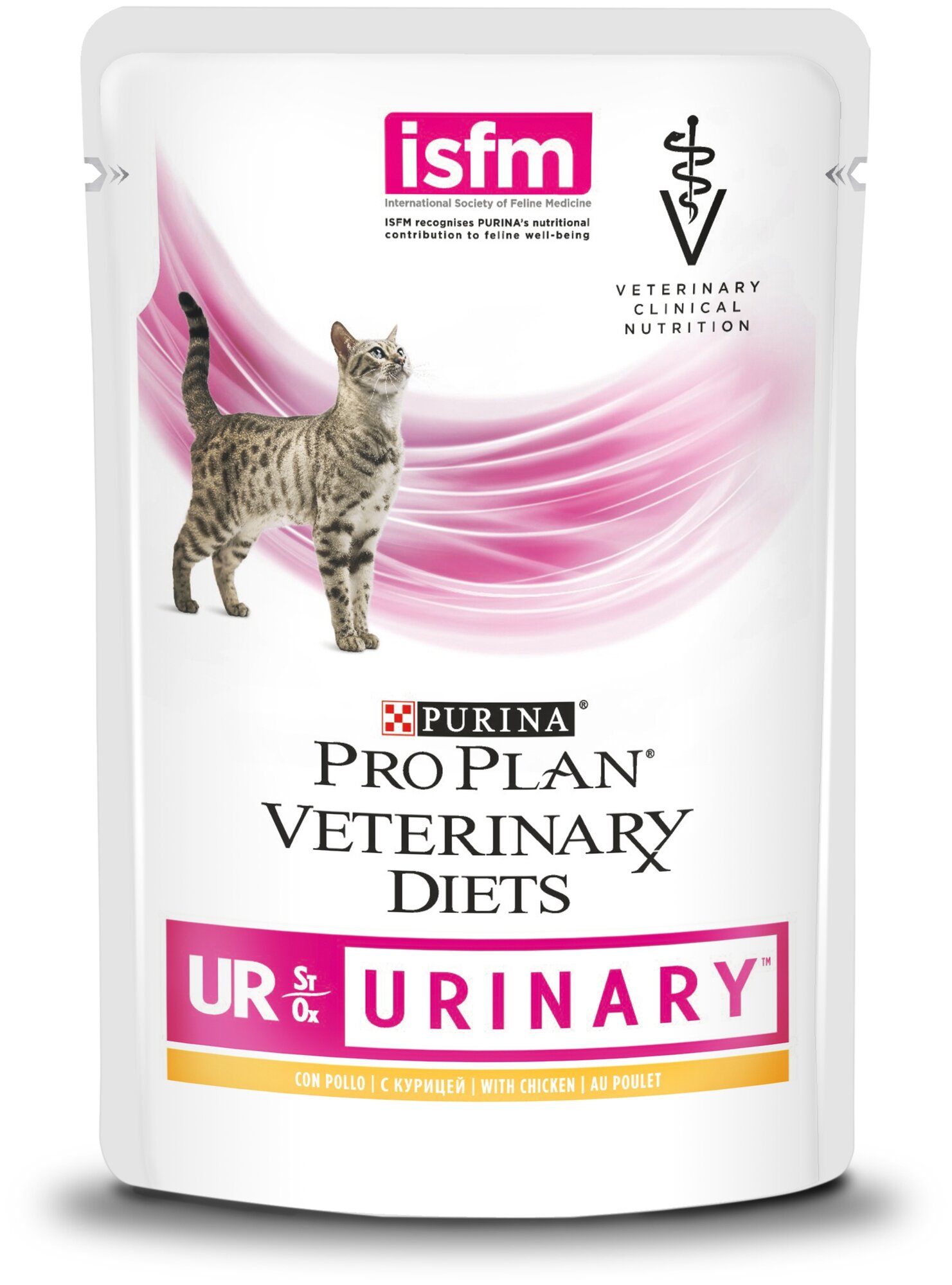 PURINA Veterinary Diets Feline UR, Urinary консервы для кошек, при мочекаменной болезни с курицей в/у 85г - фотография № 1