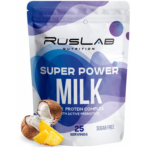 Казеиновый протеин SUPER POWER MILK, белковый коктейль (800 гр), вкус пина колада
