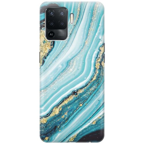 фото Ультратонкий силиконовый чехол-накладка для oppo reno5 lite с принтом "green marble" gosso