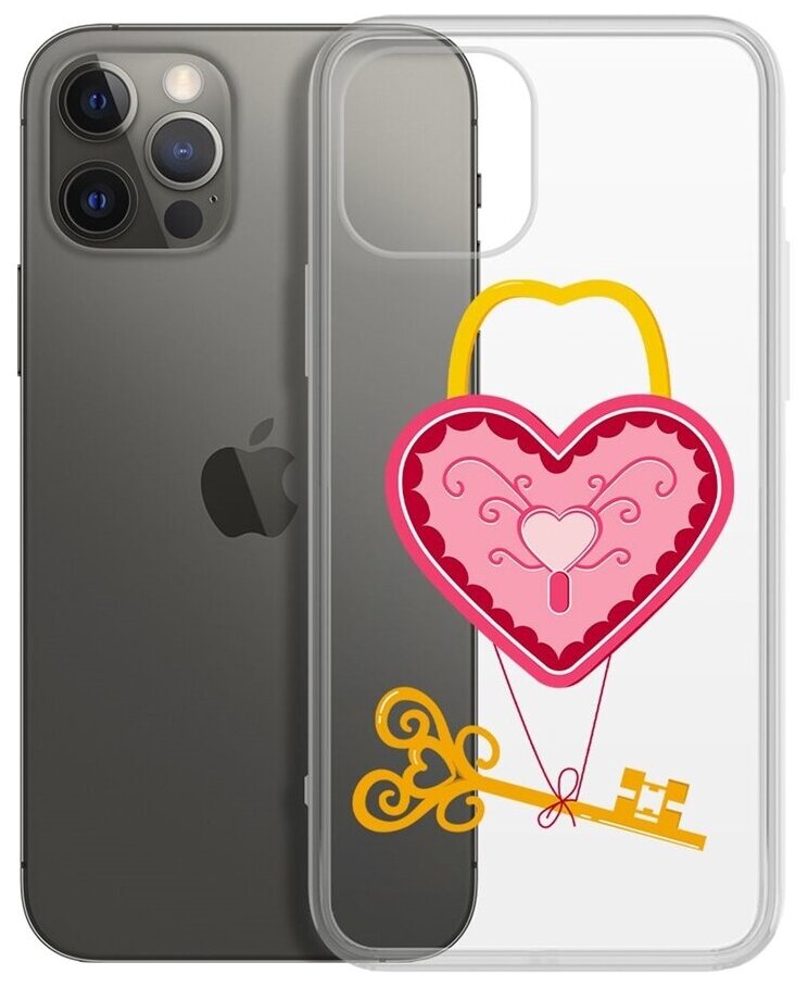 Чехол-накладка Krutoff Clear Case Для влюбленных-Ключ от сердца для iPhone 12 Pro Max