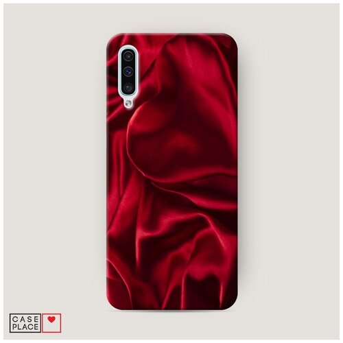 фото Чехол пластиковый samsung galaxy a50 текстура красный шелк case place