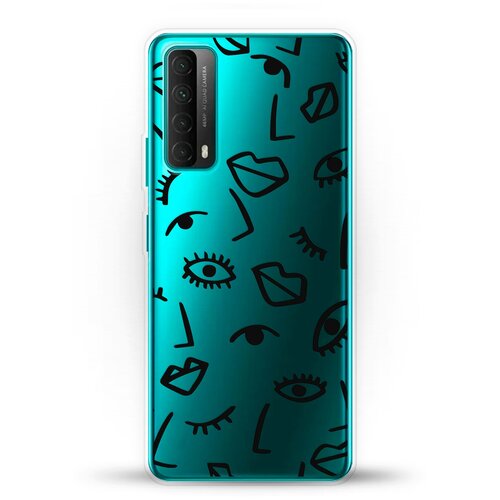 фото Силиконовый чехол глаза и губы на huawei p smart 2021 andy & paul
