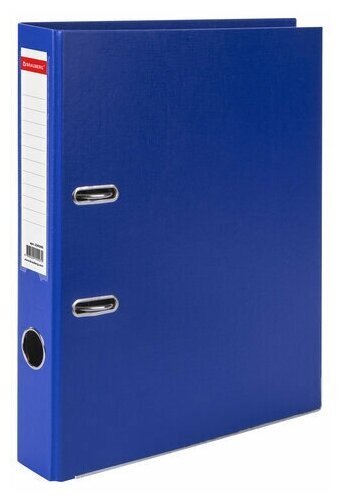 Папка-регистратор, покрытие пластик, 50 мм, прочная, с уголком, BRAUBERG, синяя, 4 шт