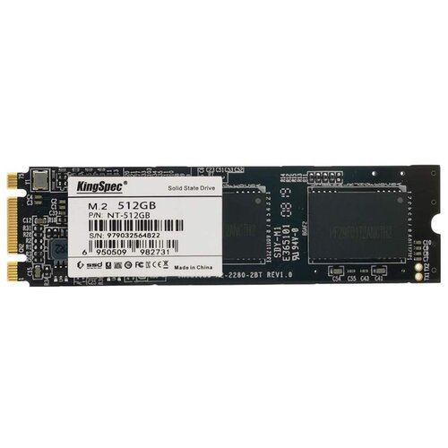 Твердотельный накопитель KingSpec 512 ГБ M.2 NT-512 2280 внутренний ssd m 2 kingspec 128gb nt series nt 128 2280 sata3 up to 500 450mbs 3d nand 45tbw