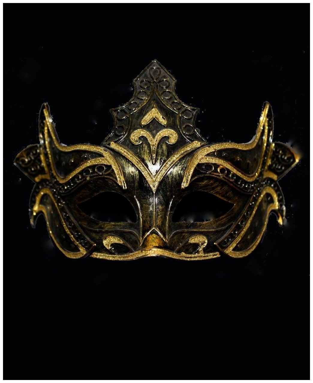 Карнавальная венецианская маска черная 22см