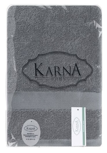 Полотенца махровое "KARNA", AREL 70х140 см, 540 гр/м2, Серый - фотография № 2