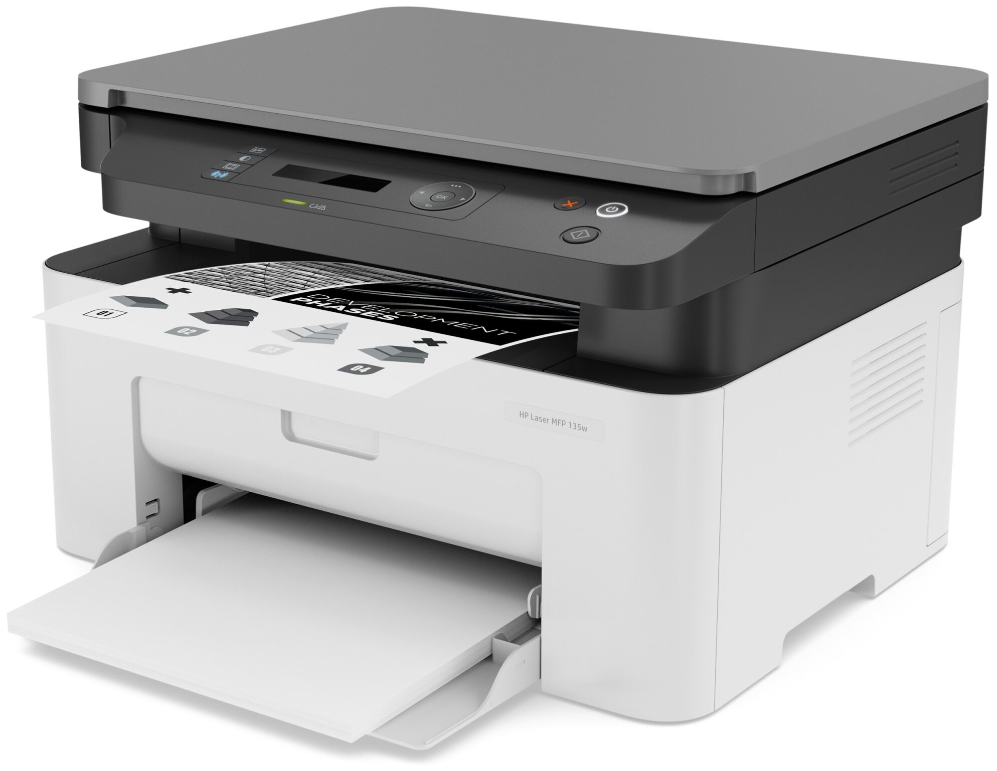 МФУ HP Laser MFP 135w 4ZB83A A4, 20стр/мин, 128Мб, дисплей, Wi-Fi, USB 2.0, вх.лоток 150л/вых. 100л - фотография № 4