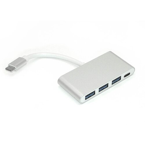 Адаптер Type-C на USB 3.0*3 + Type-С для MacBook серебристый