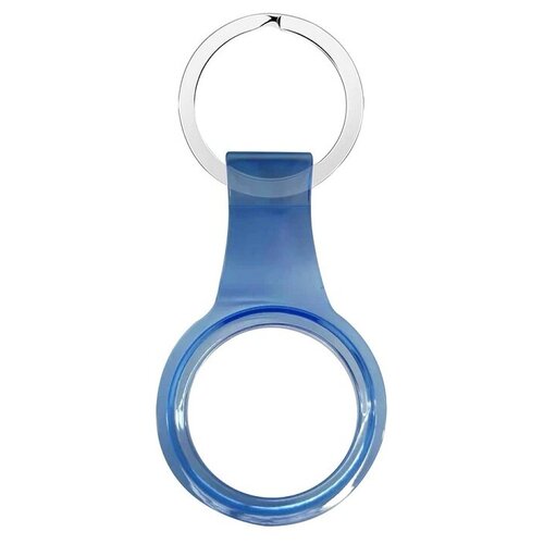 Чехол брелок / для маячка AirTag / силикон прозрачный голубой силиконовый чехол брелок подвеска для airtag с держателем красный