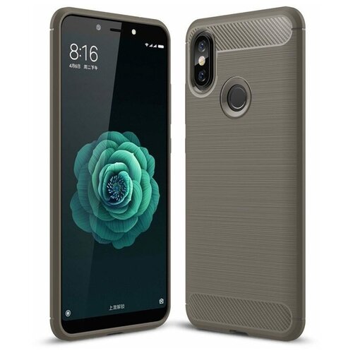 Чехол-накладка Carbon Fibre для Xiaomi Mi 6X / Xiaomi Mi A2 (серый)