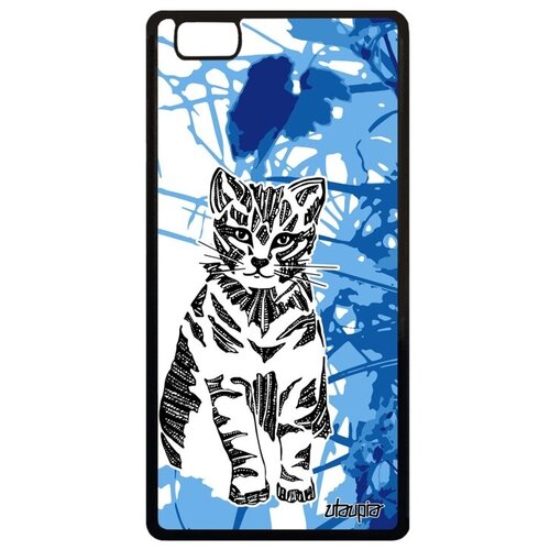 фото Противоударный чехол на телефон // huawei p8 lite 2015 // "кот" стиль дикий, utaupia, голубой