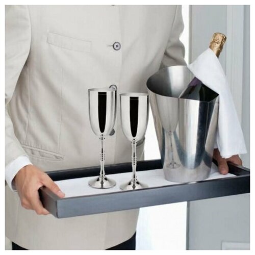 Набор бокалов для шампанского на 2 персоны CHINELLI TREND 2976 серебро