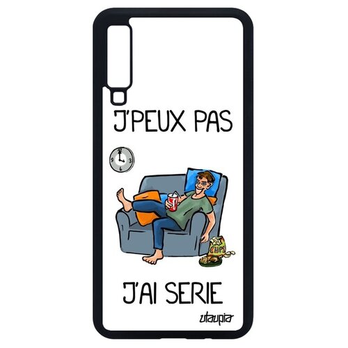 фото Защитный чехол на смартфон // galaxy a7 2018 // "не могу - у меня сериал!" повод рисунок, utaupia, белый