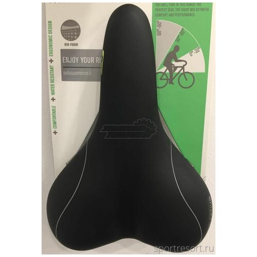 фото Selle san marco седло selle san marco siena glamour granville wide (женское) black/lime logo